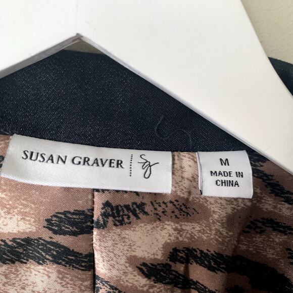 Susan Graver Blazer Longline Size M Jacket Coat Gray Career Suiting Business - Picture 4 of 5